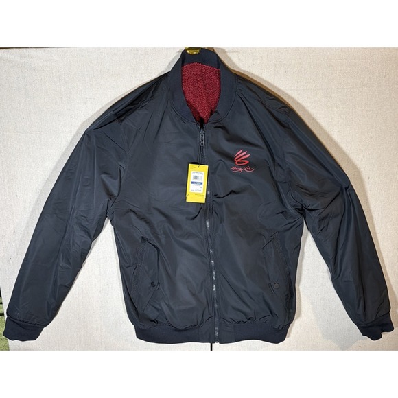 Under Armour Other - Curry x Bruce Lee Lunar New Year Boucle 'Fire' Bomber Jacket Size XL Rare‎ NWT